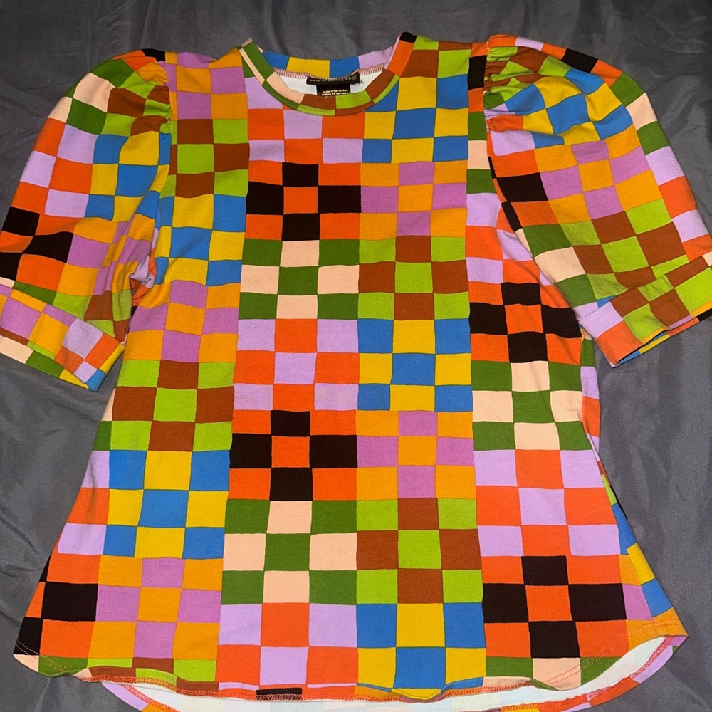 Nooworks - Colorful blocks puff sleeve blouse 🎈